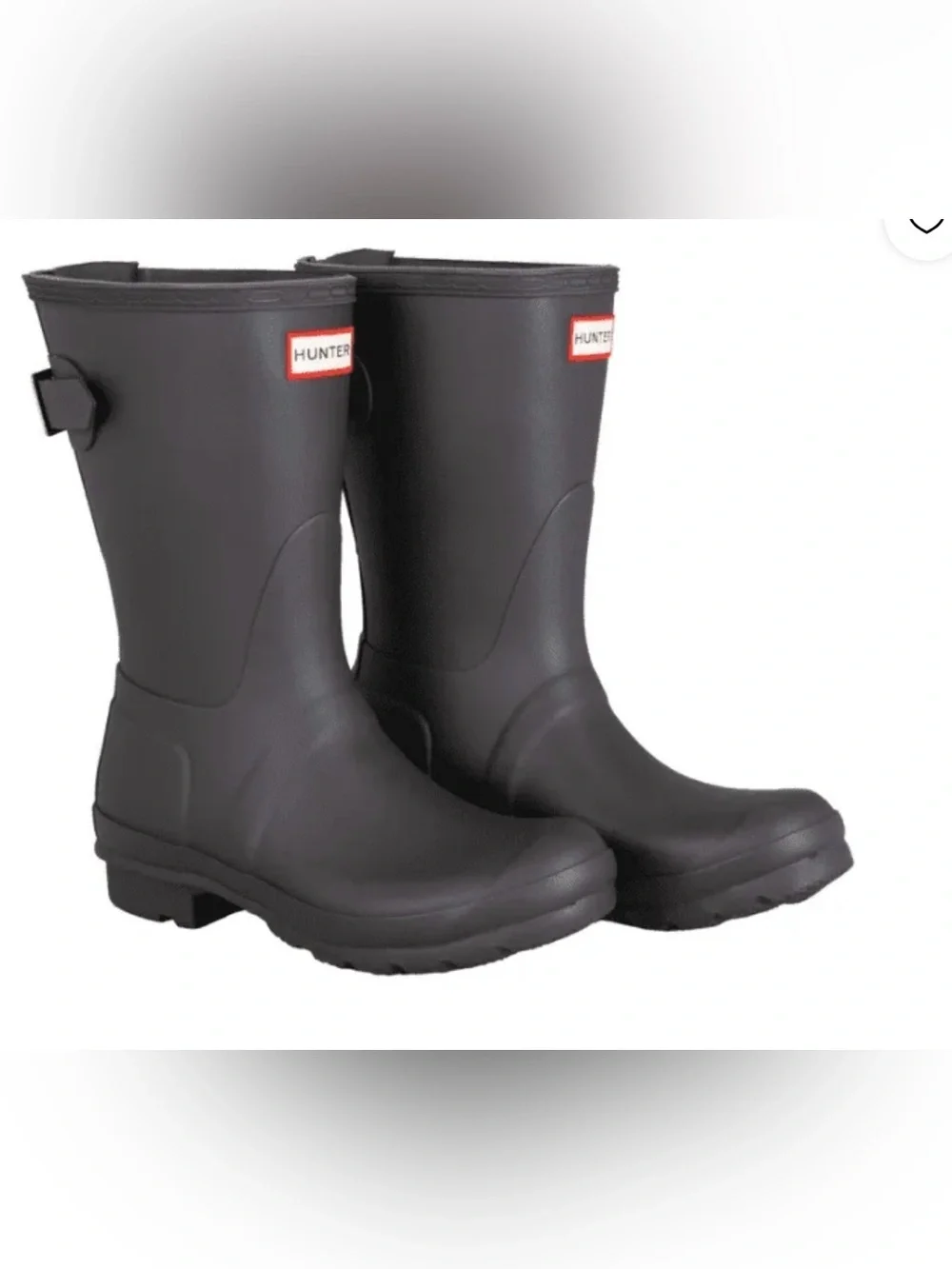 Hunter original short matte black adjustable boots size 8